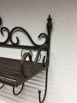 1 layer coat rack, wall rack, in wrought iron brown