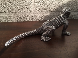 Linguaan-gekko electro silver painted, mooi!!