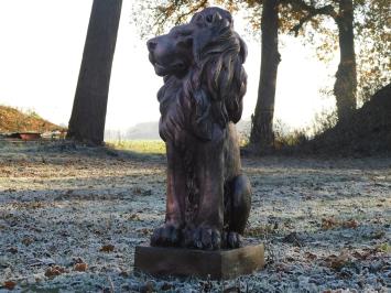 Zittende leeuw - polystone - rechts kijkend - koperlook