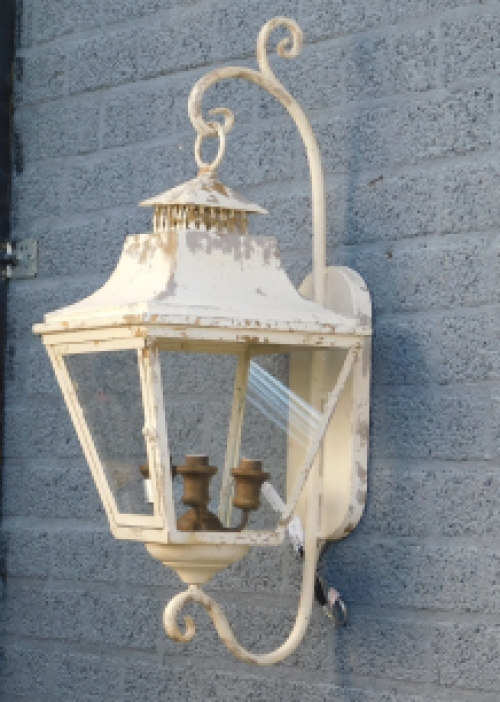 Prachtige vintage wandlamp crème - voor binnen & buiten