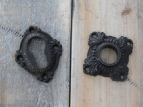 Rosette - antique iron - for door handle or door knob