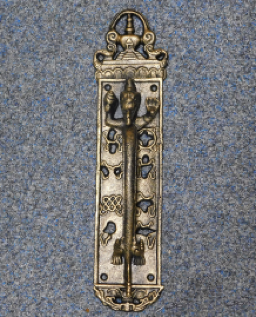 Door handle dragon guard, medieval, iron brass colour.