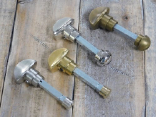 Toilet lock -WC door hardware in antique iron with two rosettes round, brown