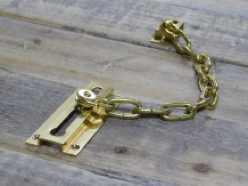 Security chain for doors, brass, plus screws.