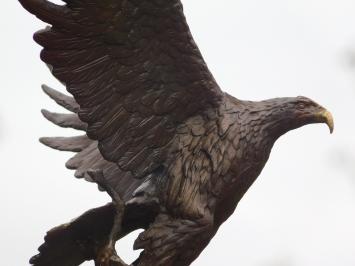 Bronzeadler auf Marmorsockel - 51 cm - Skulptur