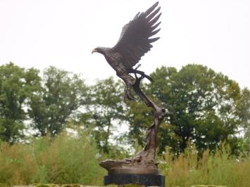 Bronze Eagle on Marble Base - 51 cm - Sculpture
