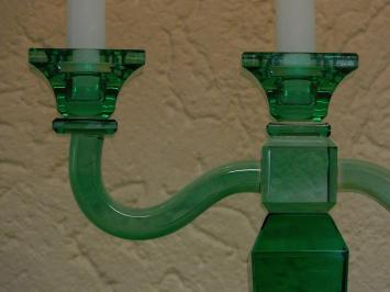 Candlestick - Green - 35 cm - Glass