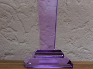 Candlestick - Lilac - 35 cm - Glass