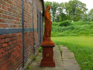 Statue of Mary on pedestal - 180 cm - Cast iron