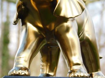 Statue Elefant - Keramik - Mattgold