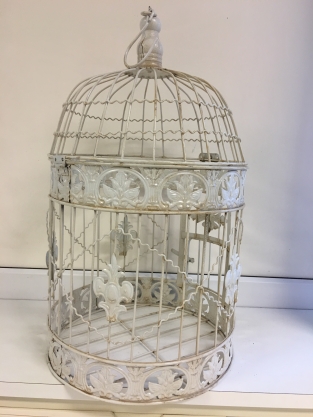 Set of beautiful round metal bird cages, very pretty in design!!!