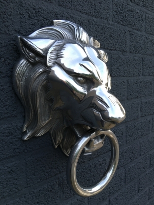 Hefty aluminum impression full lion head, door knocker, towel holder, .... fantastic decoration