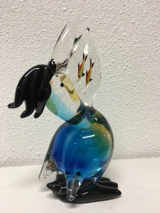 Beautiful glass-blown pelican, full of color.