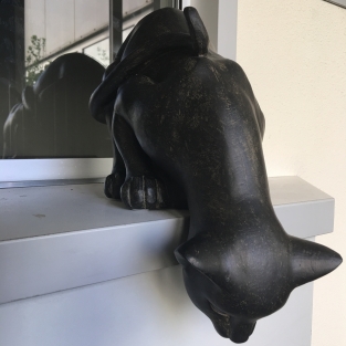 Statue Jumping Cat - Polystone