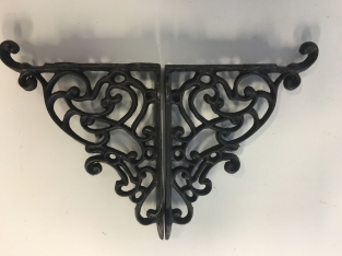 Pair of shelf supports, bracket, small, cast iron