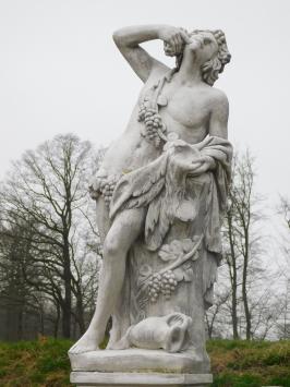 Gartenstatue Dionysos/Bacchus auf Sockel - 200 cm - Stein