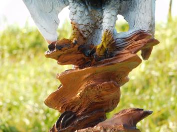 Statue Adler Schwarz Weiß - 45 cm - Polystone