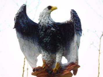 Statue Adler Schwarz Weiß - 45 cm - Polystone