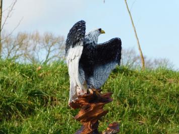 Statue Eagle Black White - 45 cm - Polystone