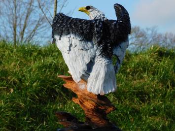 Statue Adler Schwarz Weiß - 45 cm - Polystone