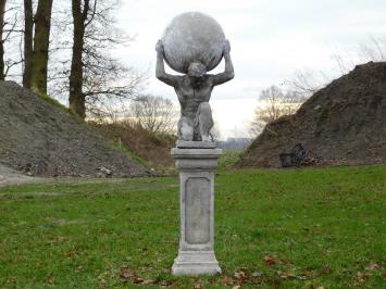 Einmalig: Statue Atlas auf Sockel - 135 cm - Stein