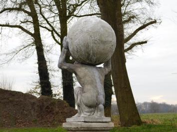 Einmalig: Statue Atlas auf Sockel - 135 cm - Stein