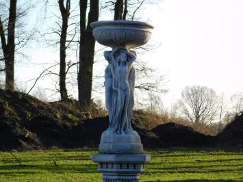 Beeld met Drie Vrouwen en Schaal - 85 cm - Volledig Steen