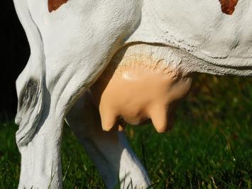 Cow in Colour - 65 cm - Brown with White - Polystone