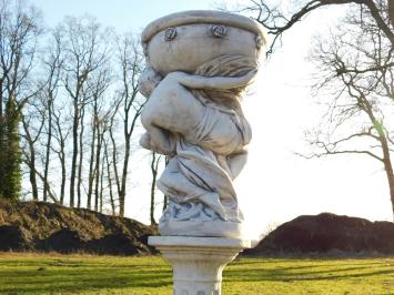 Statue Mann & Frau mit Schale - 80 cm - Stein