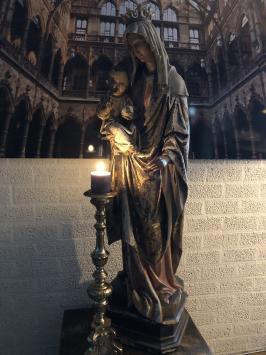 Statue Mutter Maria mit Jesus XL - 130 cm - Alt Polystone