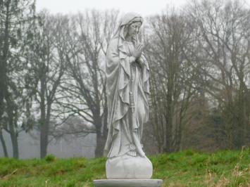 Marienstatue auf rundem Sockel - 135 cm - Stein