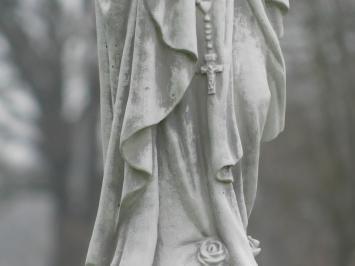 Marienstatue auf rundem Sockel - 135 cm - Stein