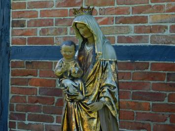 Beeld Moeder Maria met Jezus XL - 130 cm - Oud Polystone