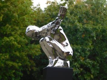 Ceramic ''Olympian'' Statue - Chrome Finish