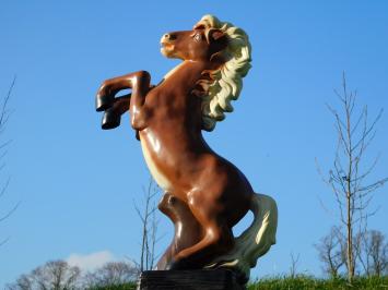 Beeld Steigerend Paard - Bruin - 80 cm - Polystone