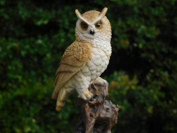 Owl on Stump - 35 cm - Polystone - Detailed