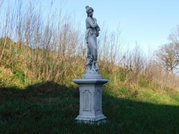 Statue Woman on Pedestal - 105 cm - Solid Stone