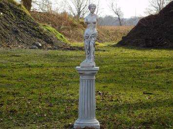 Beeld Vrouw op Sokkel - 143 cm - Steen