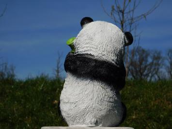 Statue Sitzender Panda - Polystone - in Farbe