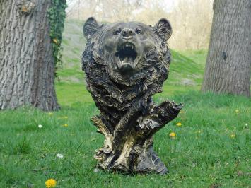 Bear head polystone - beautiful design - black-gold