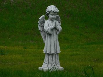 Statue stehend Engel - Vollstein - weiß grau