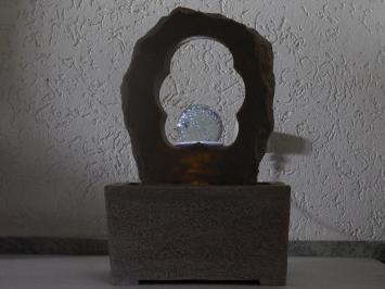 Zimmerbrunnen mit Glühbirne und LED - 58 cm - Wasserfallbrunnen