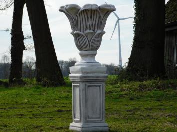 Blumentopf Blume auf Sockel - 105 cm - Stein