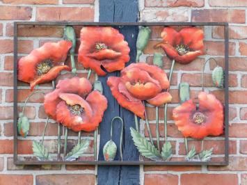 Wall ornament Flowers in 3D - Metal - 90x60 cm