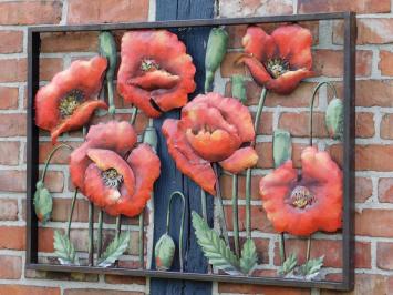 Wall ornament Flowers in 3D - Metal - 90x60 cm