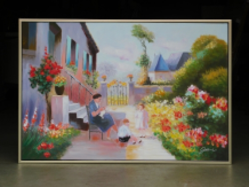 Large painting - the Flower Garden - including frame