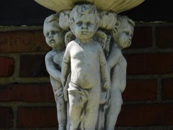 Flowerpot Angels on Pedestal - 125 cm - Stone