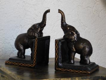 Boekensteunen Olifant - gietijzer - set van twee