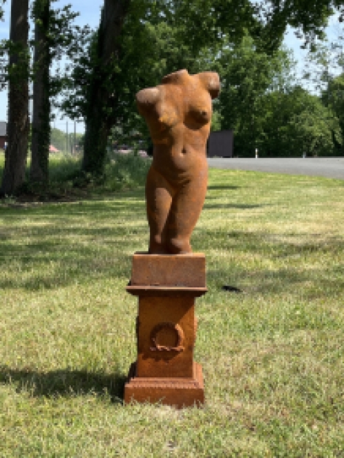 Female torso on pedestal - entirely cast iron