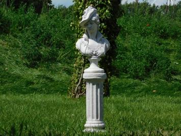 Bust of Noble Woman on Base - Solid Stone